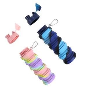 500ml Creative Silicone Folding Water Cup Outdoor Portable Water Bottle Cycling Sports Large Capacity Portable Water Bottle