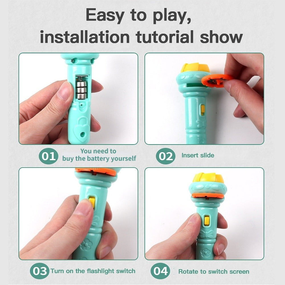 A3 Flashlight Projector Torch Lamp Toy Cute Cartoon Creativity Toy
